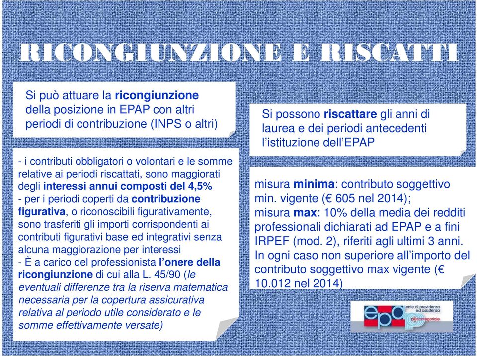 corrispondenti ai contributi figurativi base ed integrativi senza alcuna maggiorazione per interessi - È a carico del professionista l onere della ricongiunzione di cui alla L.