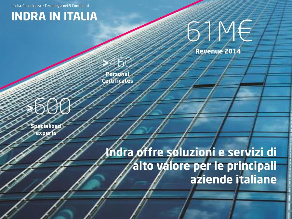 ITALIA > 600 > 460 Personal Certificates 61M Revenue