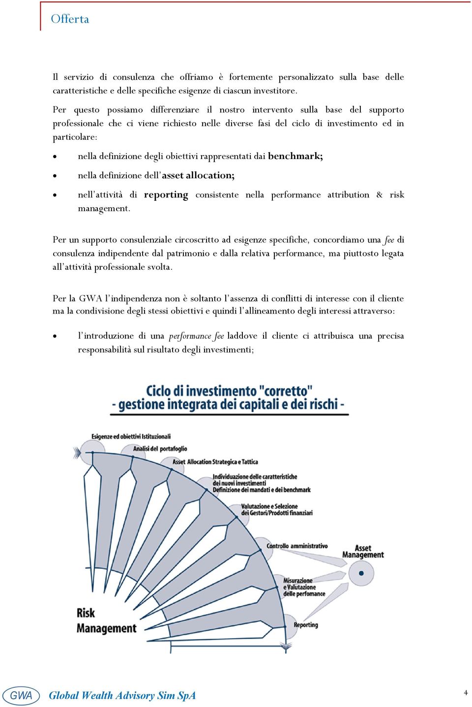 degli obiettivi rappresentati dai benchmark; nella definizione dell asset allocation; nell attività di reporting consistente nella performance attribution & risk management.