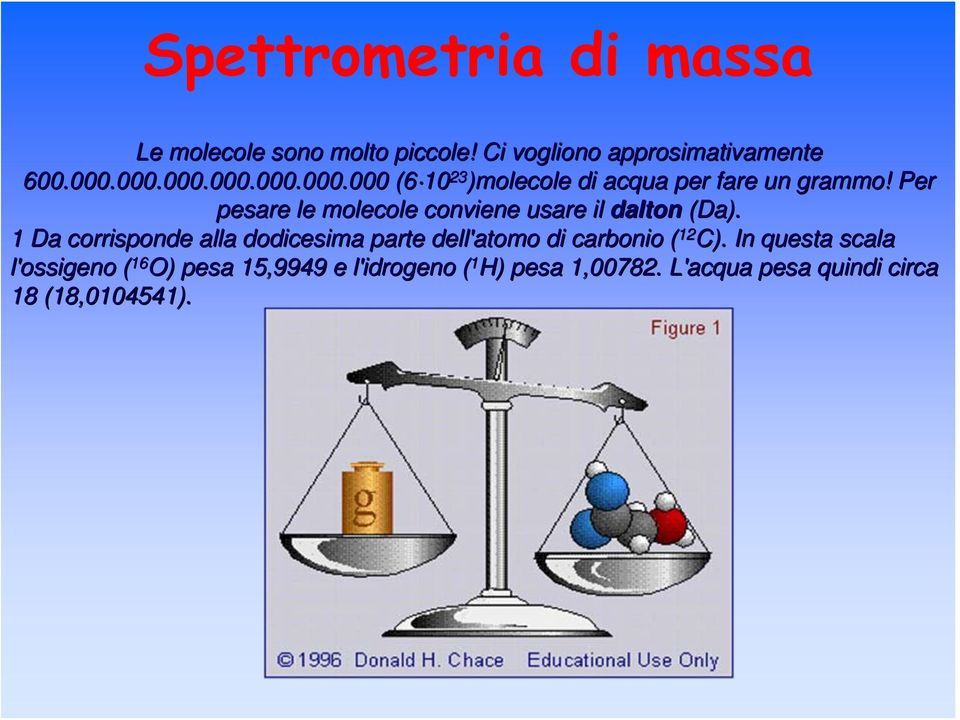 Per pesare le molecole conviene usare il dalton (Da).