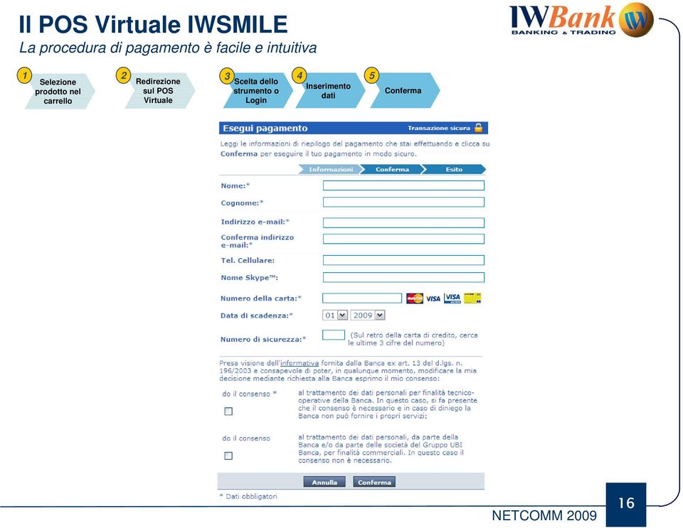 nel carrello Redirezione sul POS Virtuale Scelta