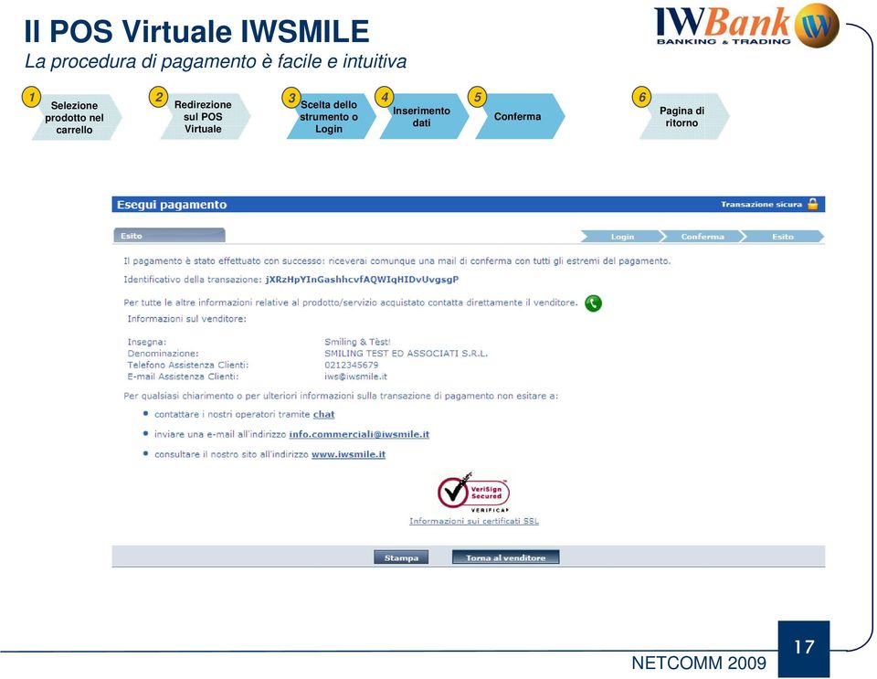 carrello Redirezione sul POS Virtuale Scelta dello