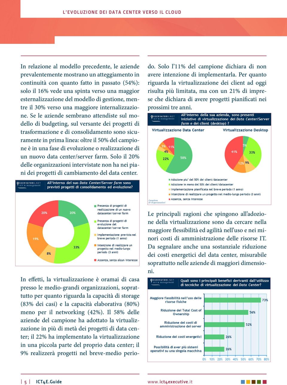 Se le aziende sembrano attendiste sul modello di budgeting, sul versante dei progetti di trasformazione e di consolidamento sono sicuramente in prima linea: oltre il 50% del campione è in una fase di