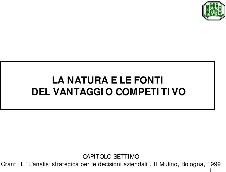 L analisi strategica per le