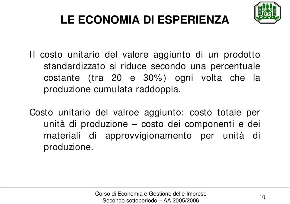 la produzione cumulata raddoppia.