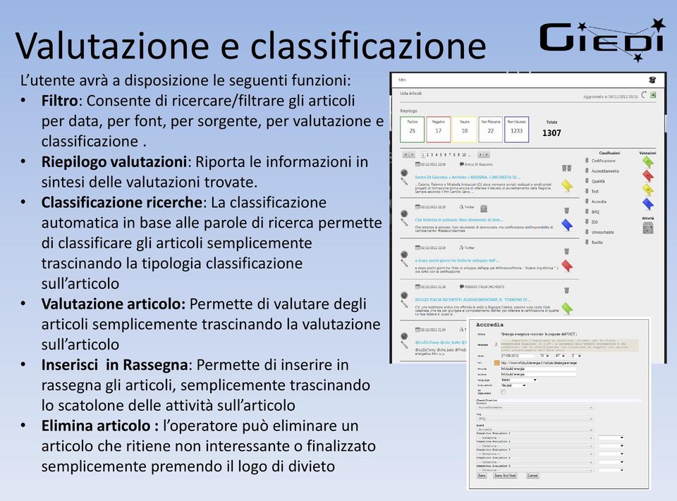 Classificazione ricerche: La classificazione automatica in base alle parole di ricerca permette di classificare gli articoli semplicemente trascinando la tipologia classificazione sull articolo