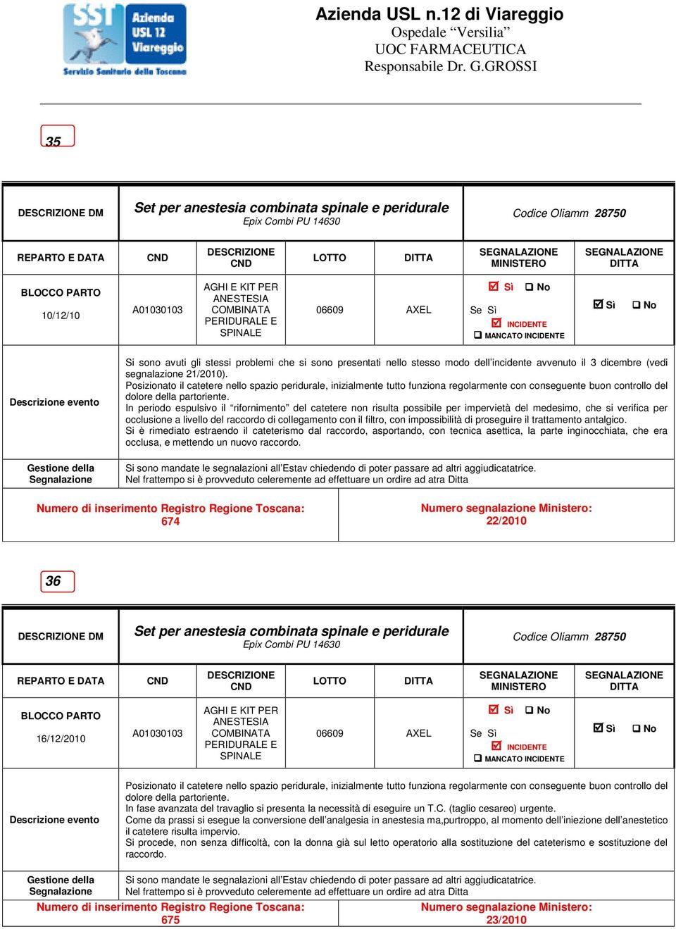 Posizionato il catetere nello spazio peridurale, inizialmente tutto funziona regolarmente con conseguente buon controllo del dolore della partoriente.