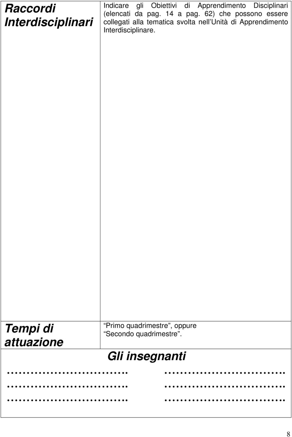 62) che possono essere collegati alla tematica svolta nell Unità di