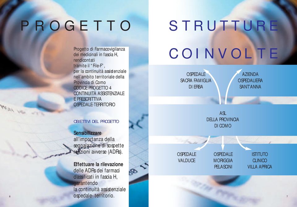 OBIETTIVI DEL PROGETTO Sensibilizzare all importanza della segnalazione di sospette reazioni avverse (ADRs).