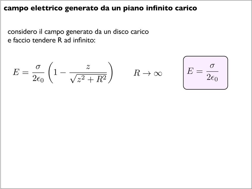 generato da un disco carico e faccio