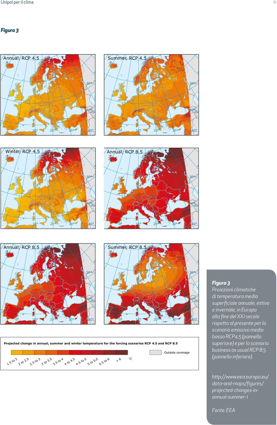 5 10 20 30 30 0 0 10 10 20 20 30 30 0 10 20 30 0 10 30 0 10 20 30 20 Winter, RCPchange 8.5 Projected in annual, summer and winter temperature for the forcing scenarios RCP 4.5 and RCP 8.