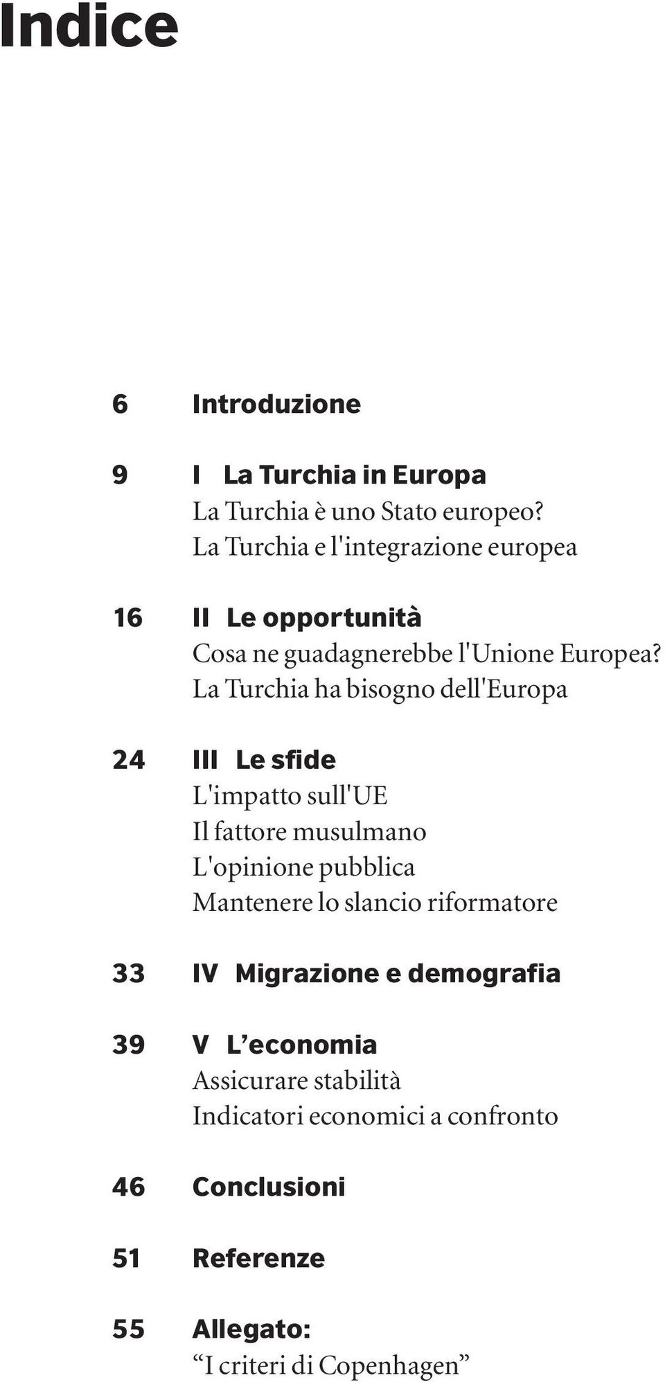 La Turchia ha bisogno dell'europa III Le sfide L'impatto sull'ue Il fattore musulmano L'opinione pubblica Mantenere lo