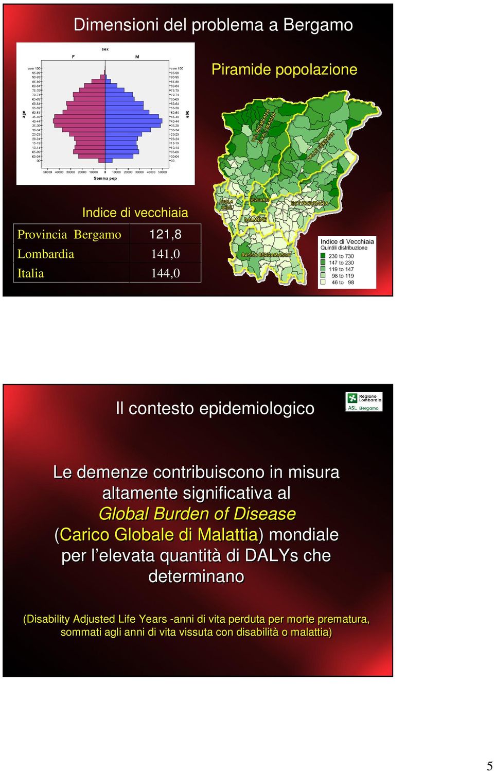 of Disease (Carico Globale di Malattia) mondiale per l elevata quantità di DALYs che determinano (Disability