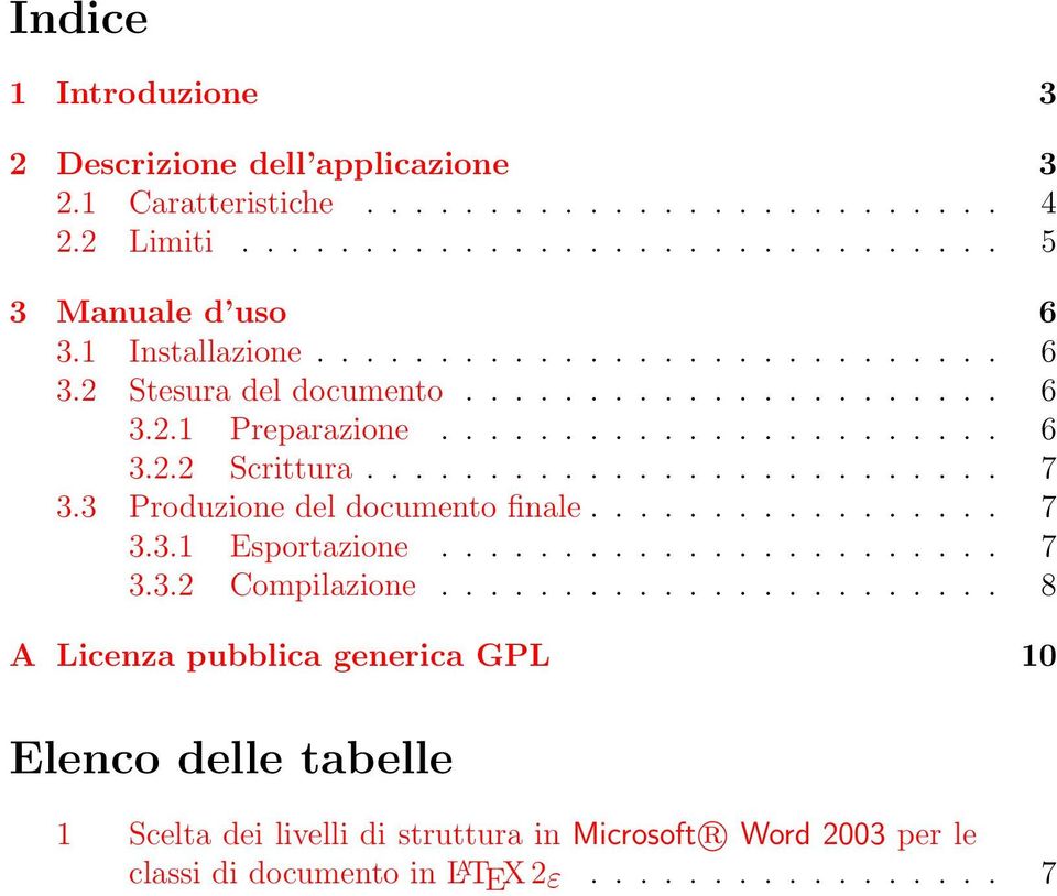 3 Produzione del documento finale................. 7 3.3.1 Esportazione....................... 7 3.3.2 Compilazione.