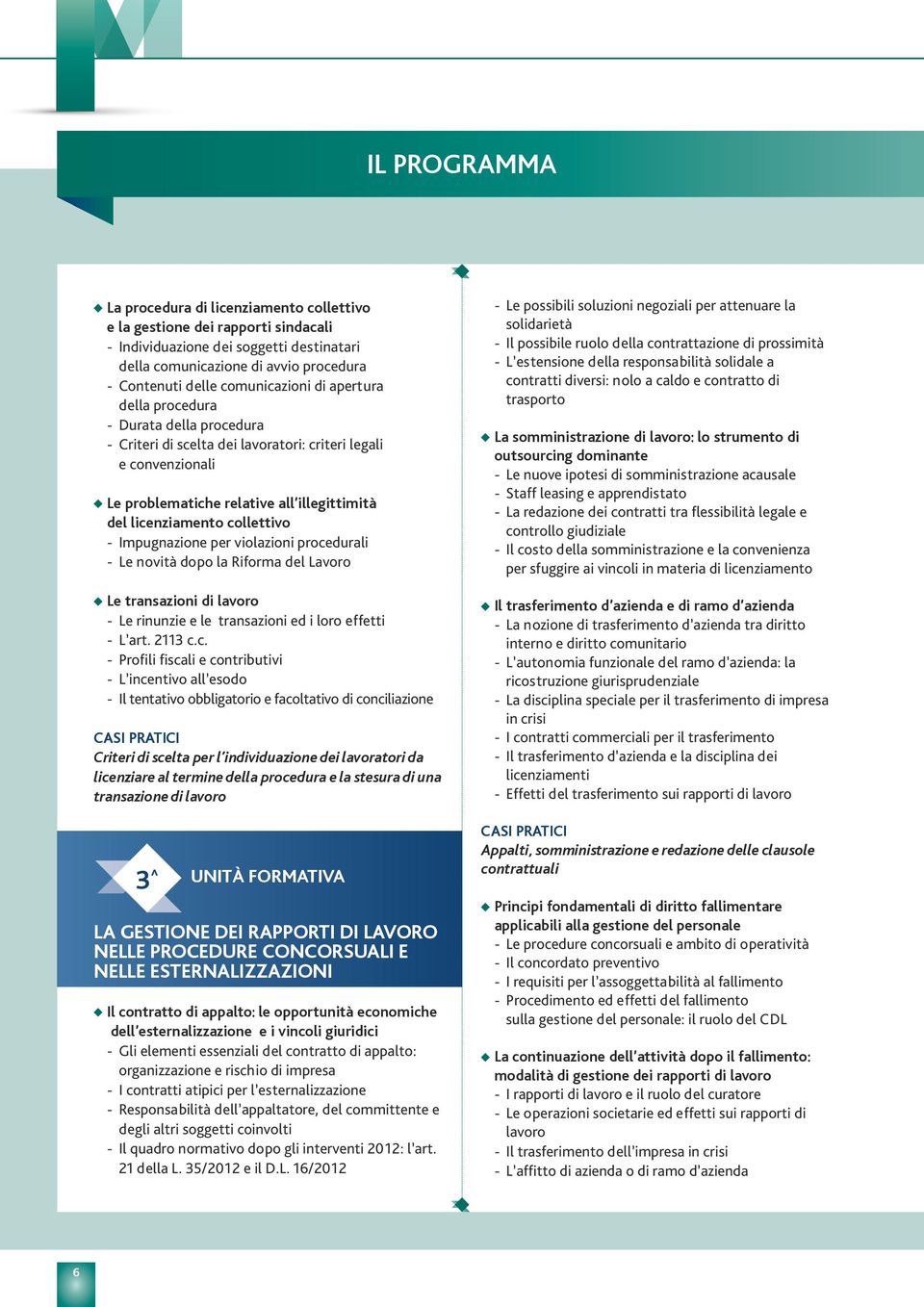 collettivo - Impugnazione per violazioni procedurali - Le novità dopo la Riforma del Lavoro Le transazioni di lavoro - Le rinunzie e le transazioni ed i loro effetti - L art. 2113 c.c. - Profili