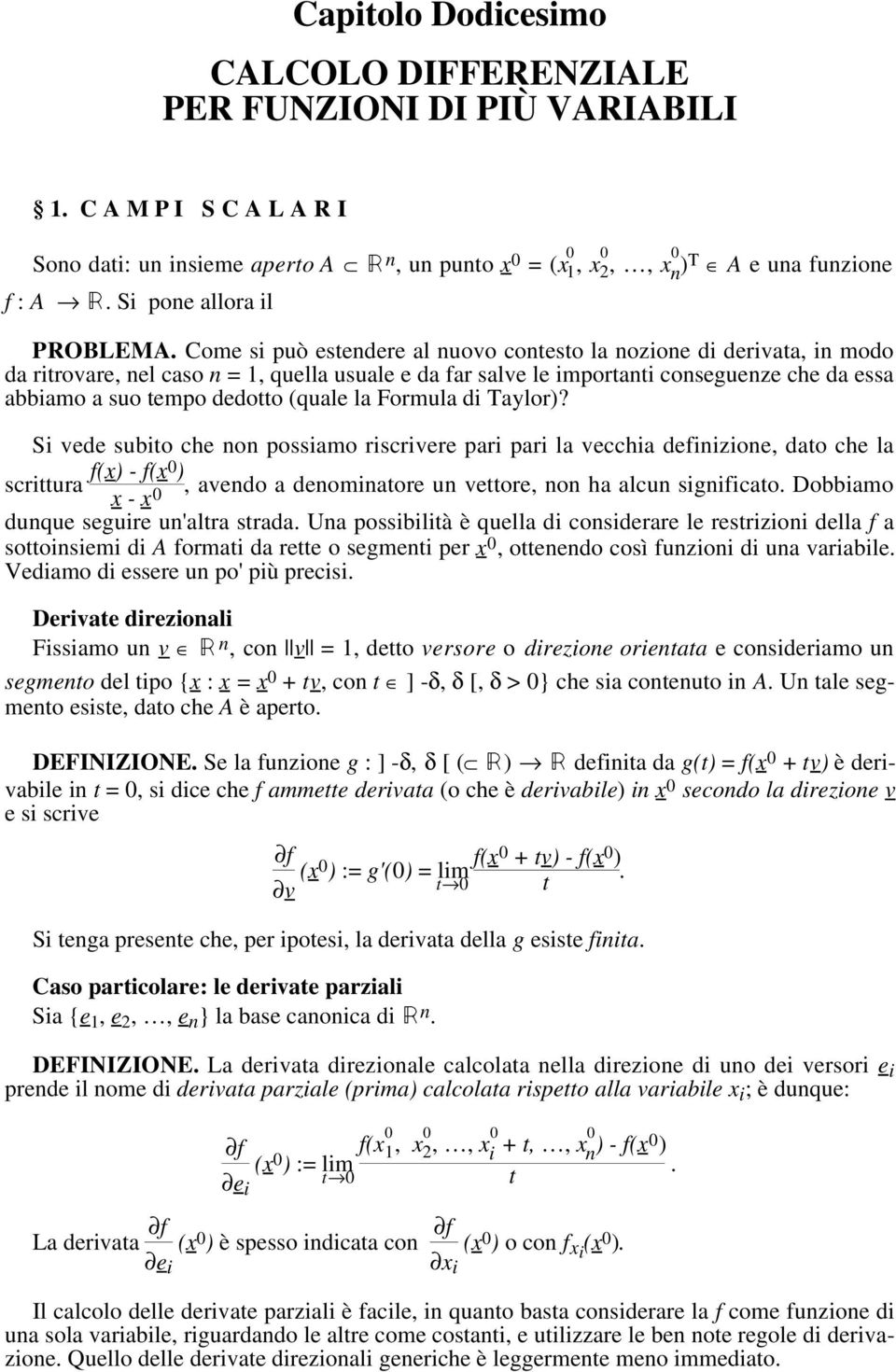 dedotto (quale la Formula di Taylor)?