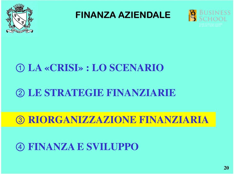 FINANZIARIE 3 RIORGANIZZAZIONE