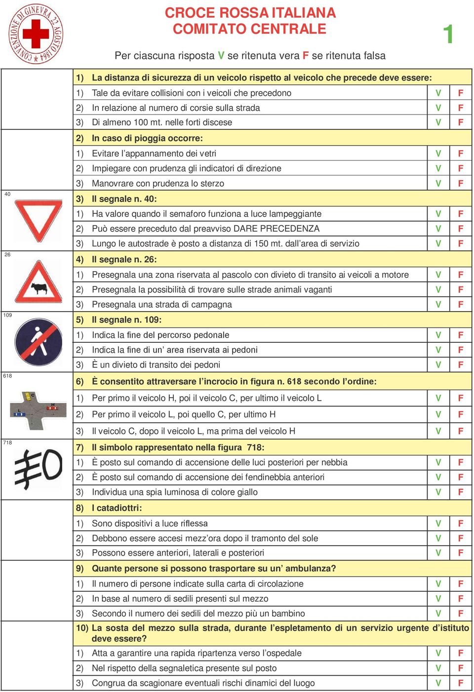 nelle forti discese 2) In caso di pioggia occorre: 1) Evitare l appannamento dei vetri 2) Impiegare con prudenza gli indicatori di direzione 3) Manovrare con prudenza lo sterzo 3) Il segnale n.