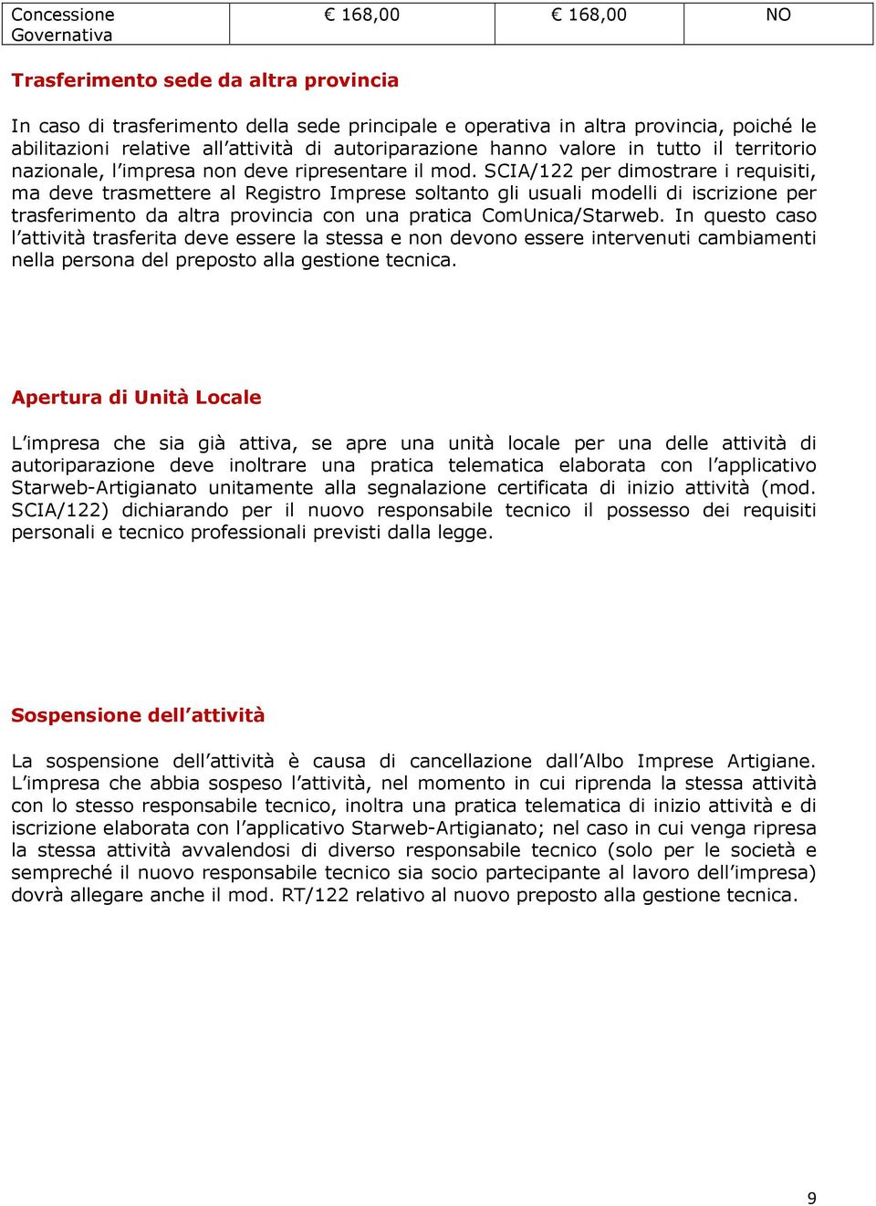 SCIA/122 per dimostrare i requisiti, ma deve trasmettere al Registro Imprese soltanto gli usuali modelli di iscrizione per trasferimento da altra provincia con una pratica ComUnica/Starweb.