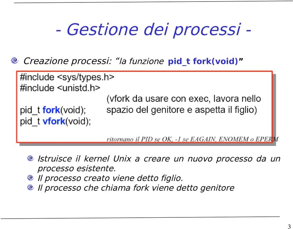 processo da un processo esistente.