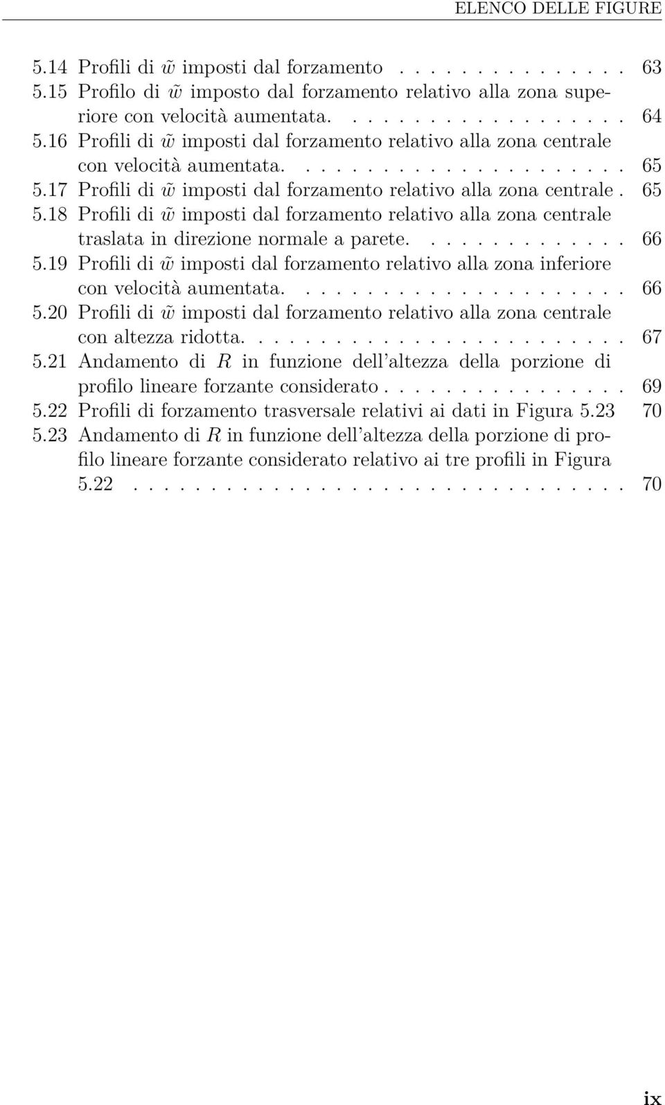 17 Profili di w imposti dal forzamento relativo alla zona centrale. 65 5.18 Profili di w imposti dal forzamento relativo alla zona centrale traslata in direzione normale a parete.............. 66 5.