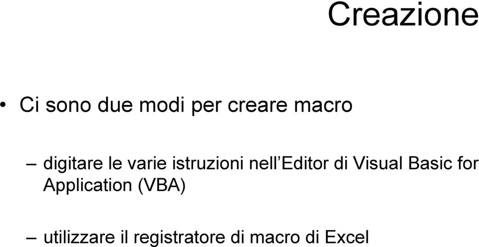 Editor di Visual Basic for Application