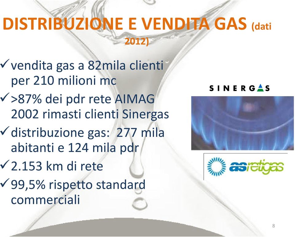 rimasti clienti Sinergas distribuzione gas: 277 mila abitanti