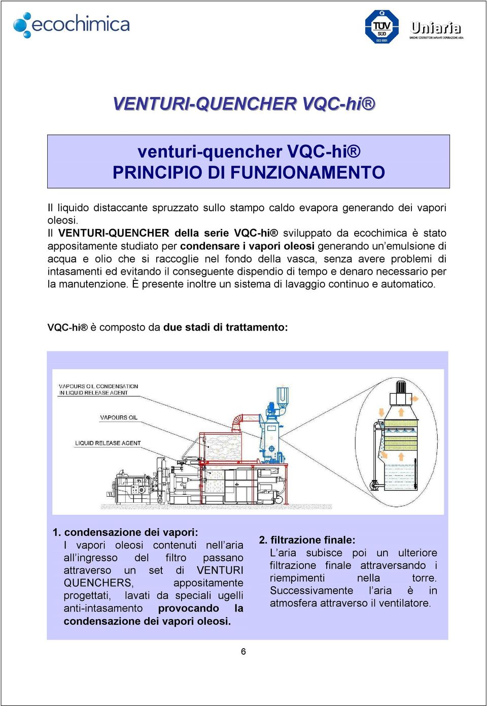 vasca, senza avere problemi di intasamenti ed evitando il conseguente dispendio di tempo e denaro necessario per la manutenzione. È presente inoltre un sistema di lavaggio continuo e automatico.