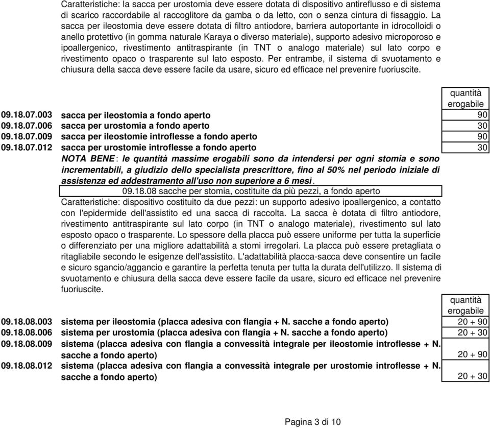 e ipoallergenico, rivestimento antitraspirante (in TNT o analogo materiale) sul lato corpo e rivestimento opaco o trasparente sul lato esposto.