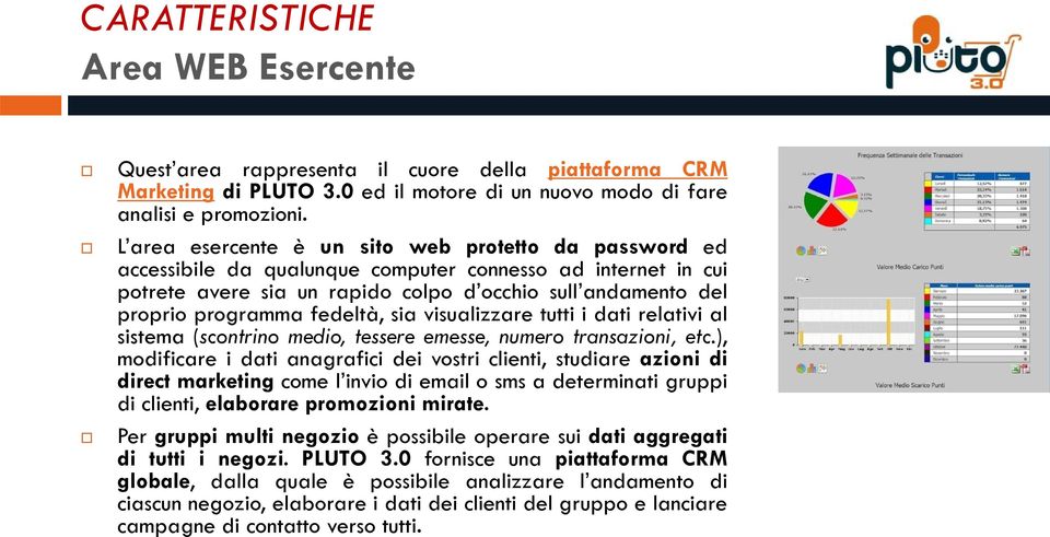 fedeltà, sia visualizzare tutti i dati relativi al sistema (scontrino medio, tessere emesse, numero transazioni, etc.