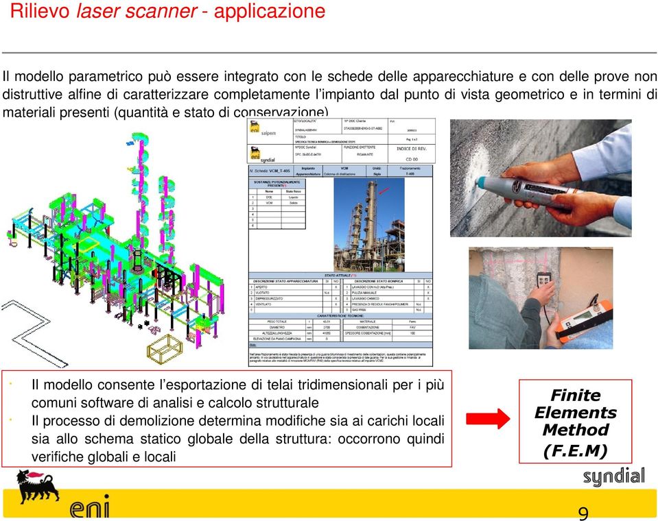 modello consente l esportazione di telai tridimensionali per i più comuni software di analisi e calcolo strutturale Il processo di demolizione determina