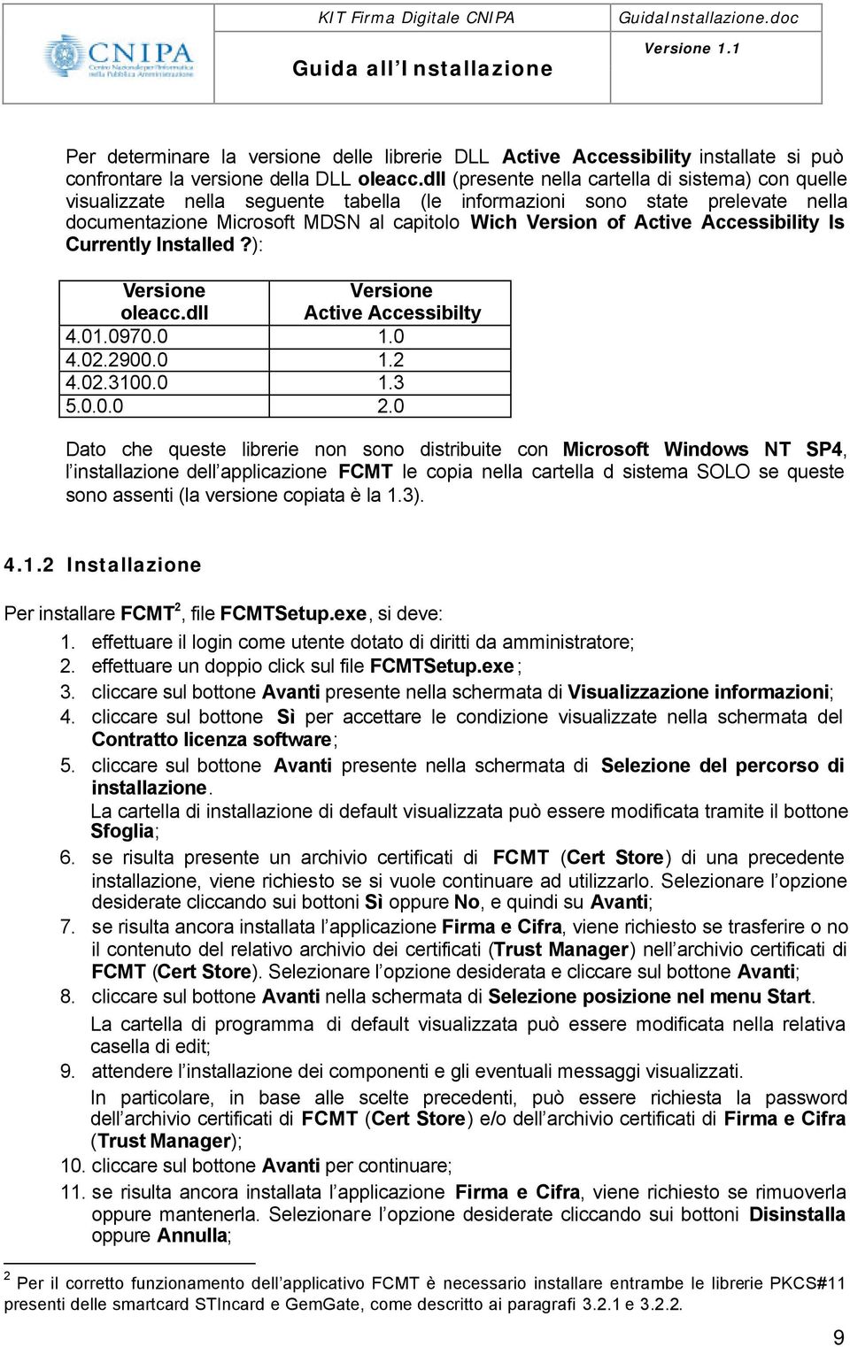 Accessibility Is Currently Installed?): Versione oleacc.dll Versione Active Accessibilty 4.01.0970.0 1.0 4.02.2900.0 1.2 4.02.3100.0 1.3 5.0.0.0 2.