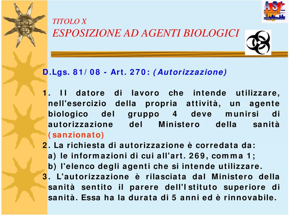 autorizzazione del Ministero della sanità (sanzionato) 2.