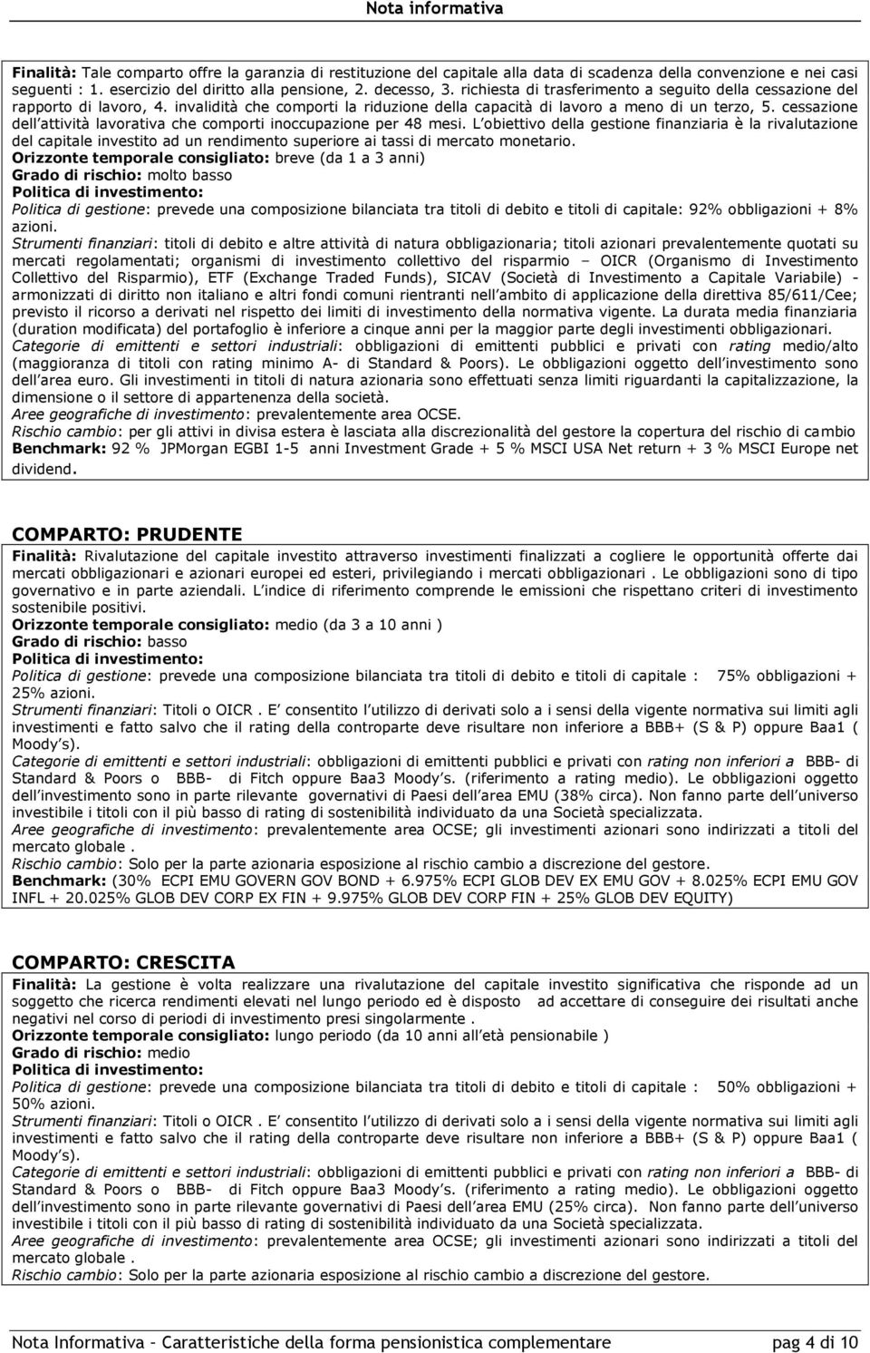 cessazione dell attività lavorativa che comporti inoccupazione per 48 mesi.