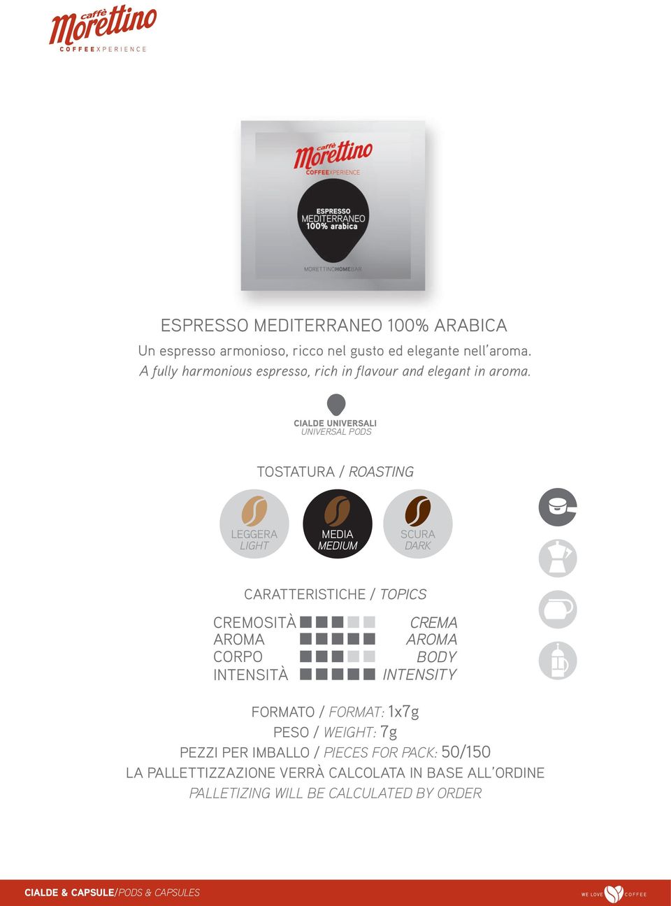 A fully harmonious espresso, rich in flavour and