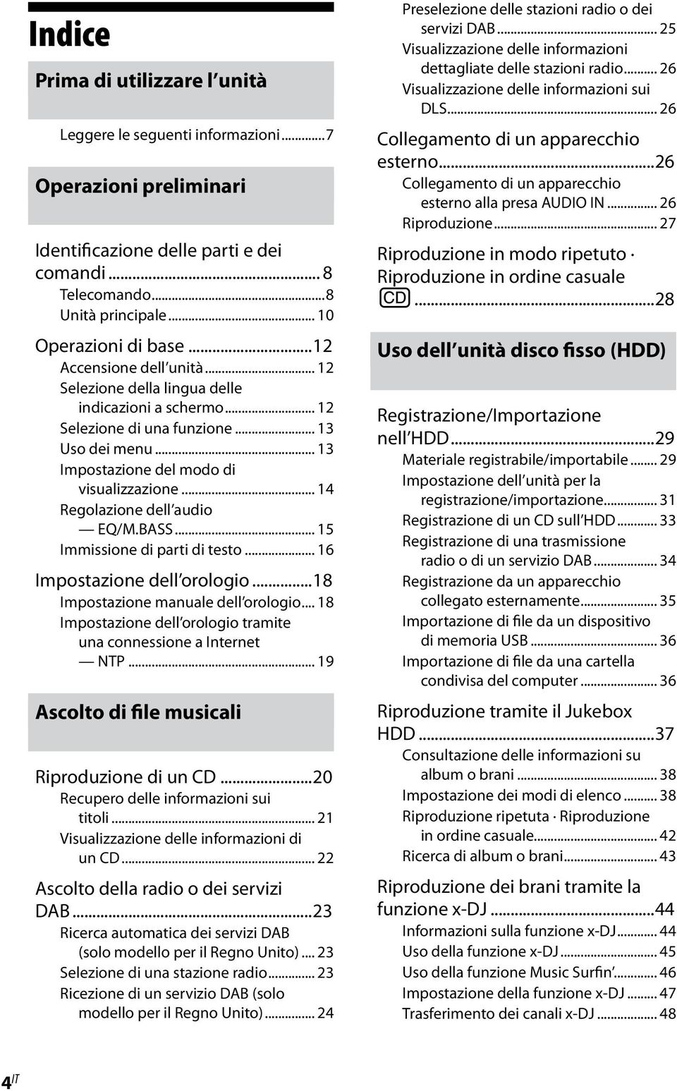 .. 14 Regolazione dell audio EQ/M.BASS... 15 Immissione di parti di testo... 16 Impostazione dell orologio...18 Impostazione manuale dell orologio.