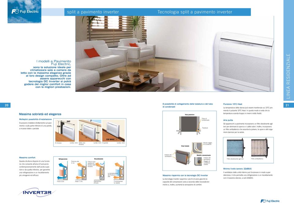 Oltre ad assere apparecchi con tecnologia DC Inverter si potrà godere del miglior comfort in casa con le migliori prestazioni.