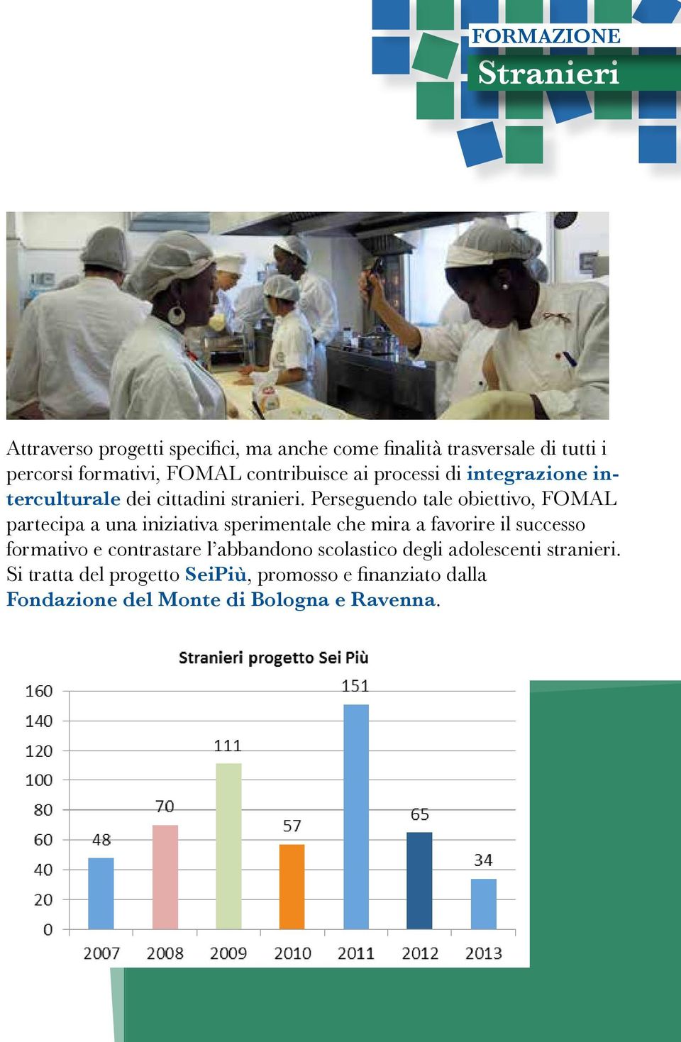 Perseguendo tale obiettivo, FOMAL partecipa a una iniziativa sperimentale che mira a favorire il successo formativo e