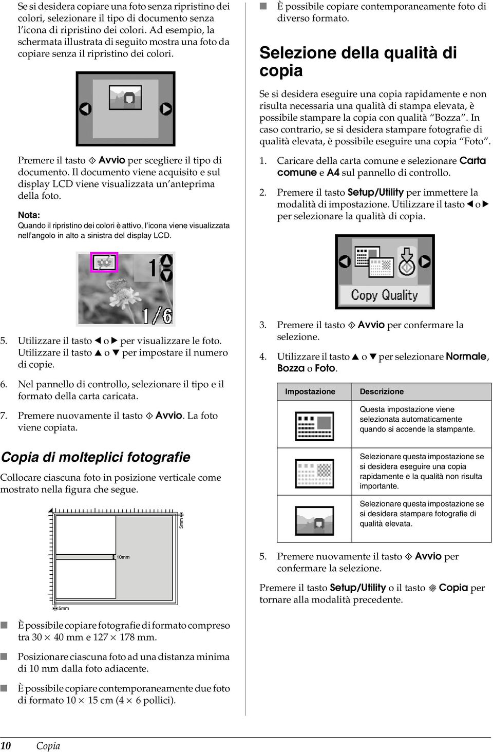 Il documento viene acquisito e sul display LCD viene visualizzata un anteprima della foto.