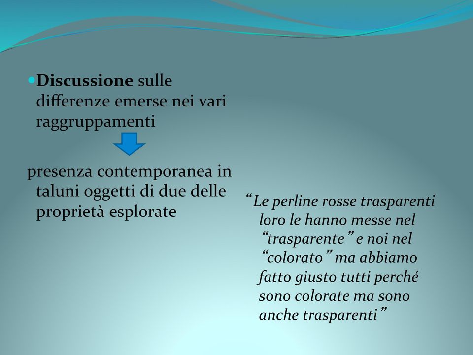 perline rosse trasparenti loro le hanno messe nel trasparente e noi nel