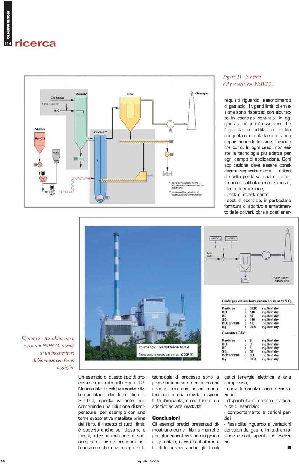 Nonostante la relativamente alta temperatura dei fumi (fino a 200 C), questa variante non comprende una riduzione di temperatura, per esempio con una torre evaporativa installata prima del filtro.