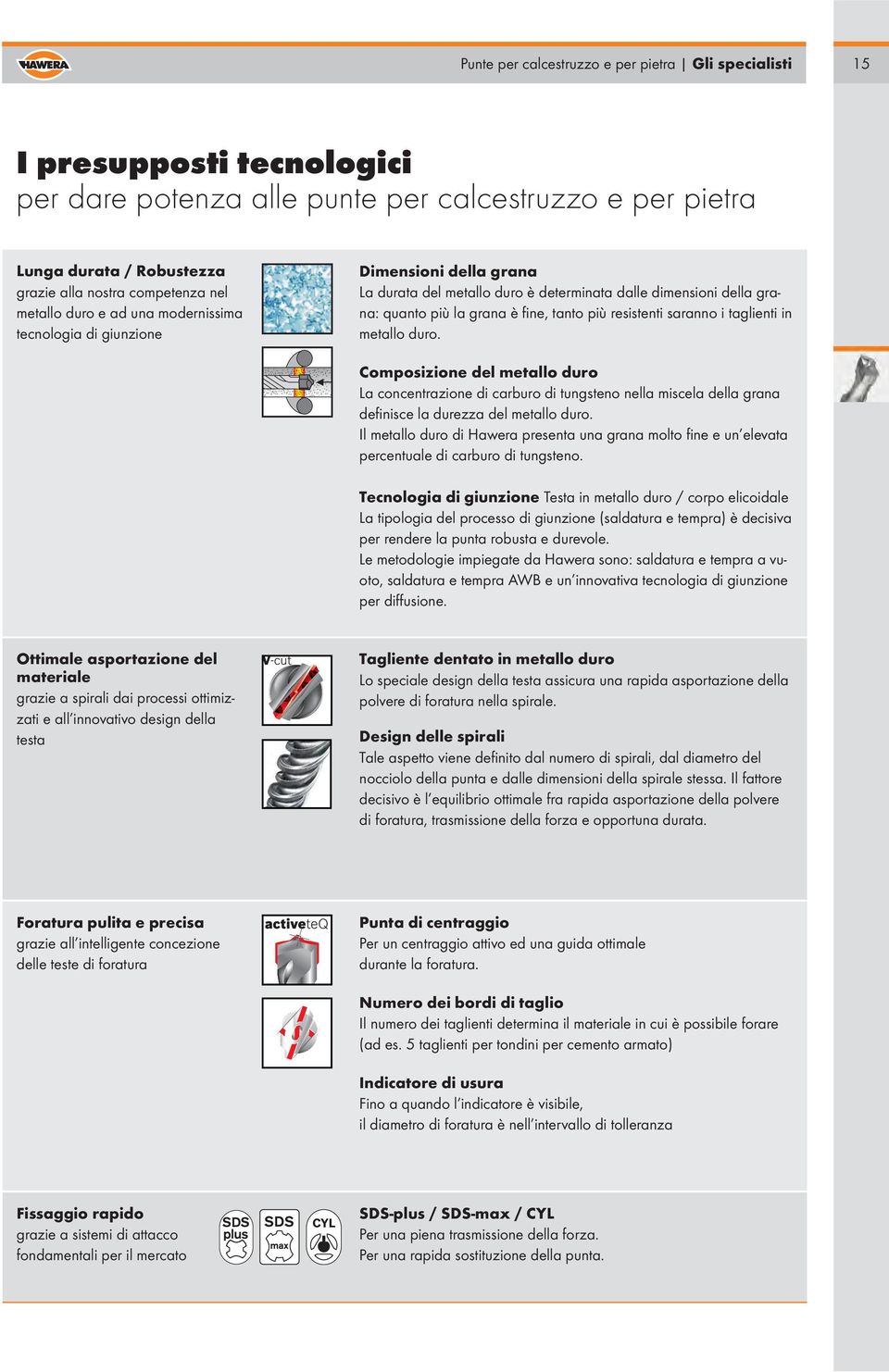 resistenti saranno i taglienti in metallo duro. Composizione del metallo duro La concentrazione di carburo di tungsteno nella miscela della grana defi nisce la durezza del metallo duro.