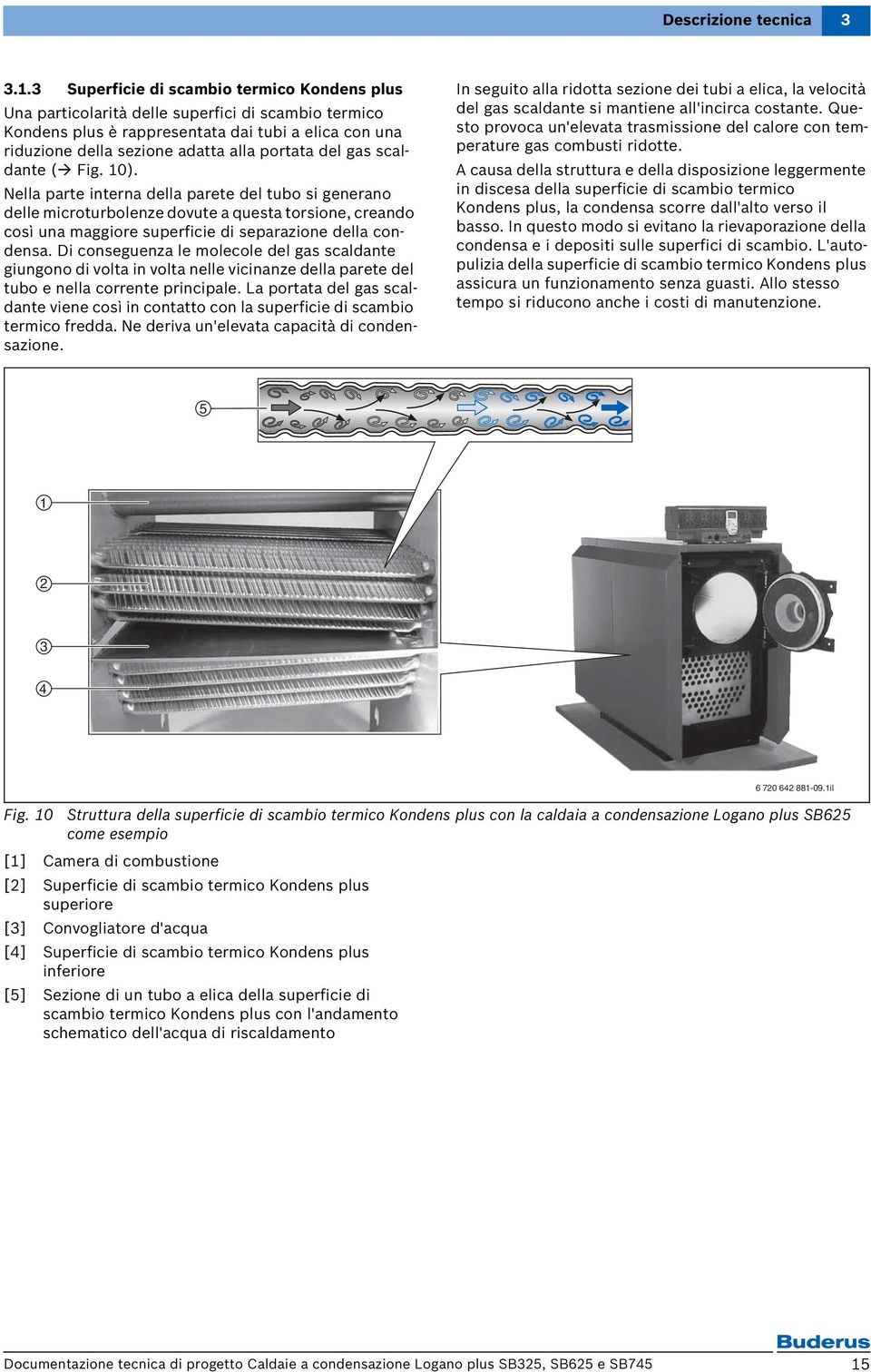 gas scaldante ( Fig. 10). Nella parte interna della parete del tubo si generano delle microturbolenze dovute a questa torsione, creando così una maggiore superficie di separazione della condensa.