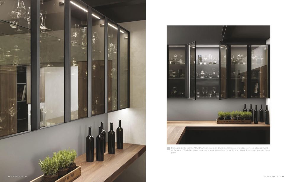 OMBRA glass door units with aluminium frame in matt black