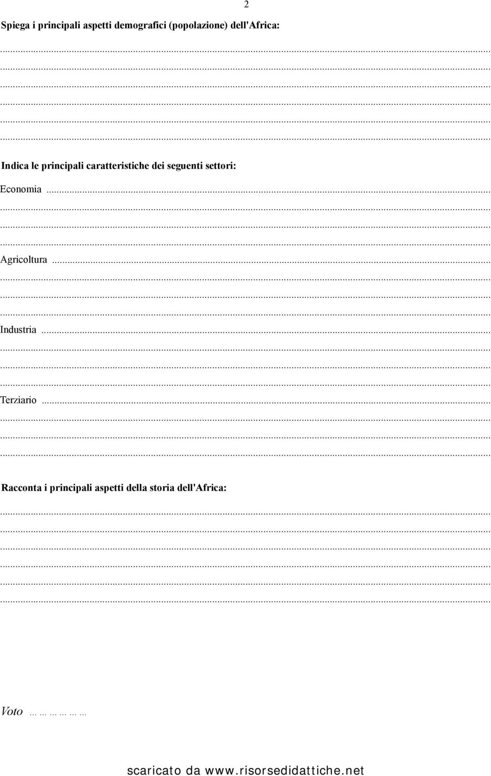 seguenti settori: Economia... Agricoltura... Industria.
