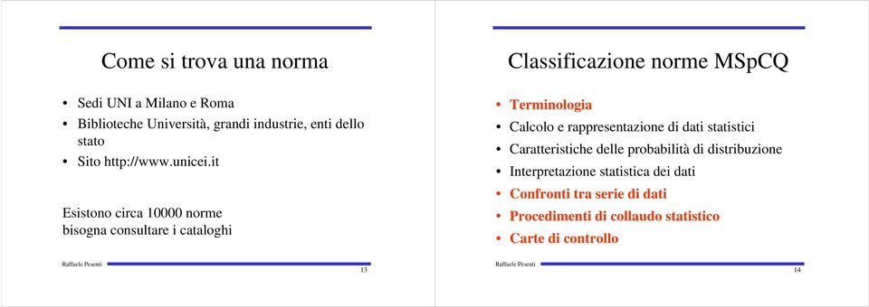 it Esistono circa 10000 norme bisogna consultare i cataloghi Terminologia Calcolo e rappresentazione di dati