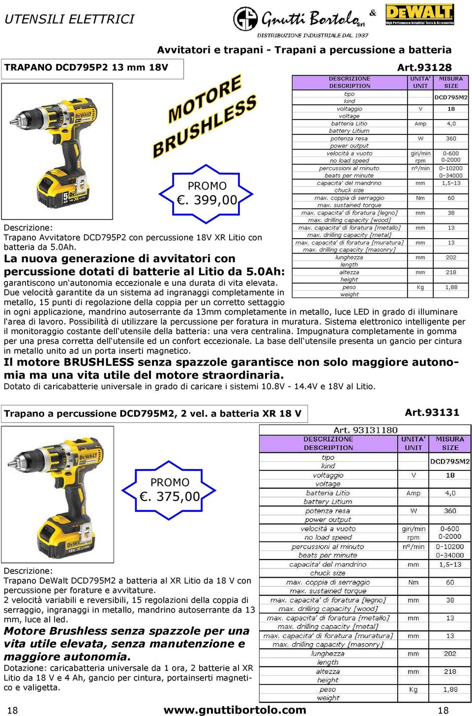 Due velocità garantite da un sistema ad ingranaggi completamente in metallo, 15 punti di regolazione della coppia per un corretto settaggio in ogni applicazione, mandrino autoserrante da 13mm