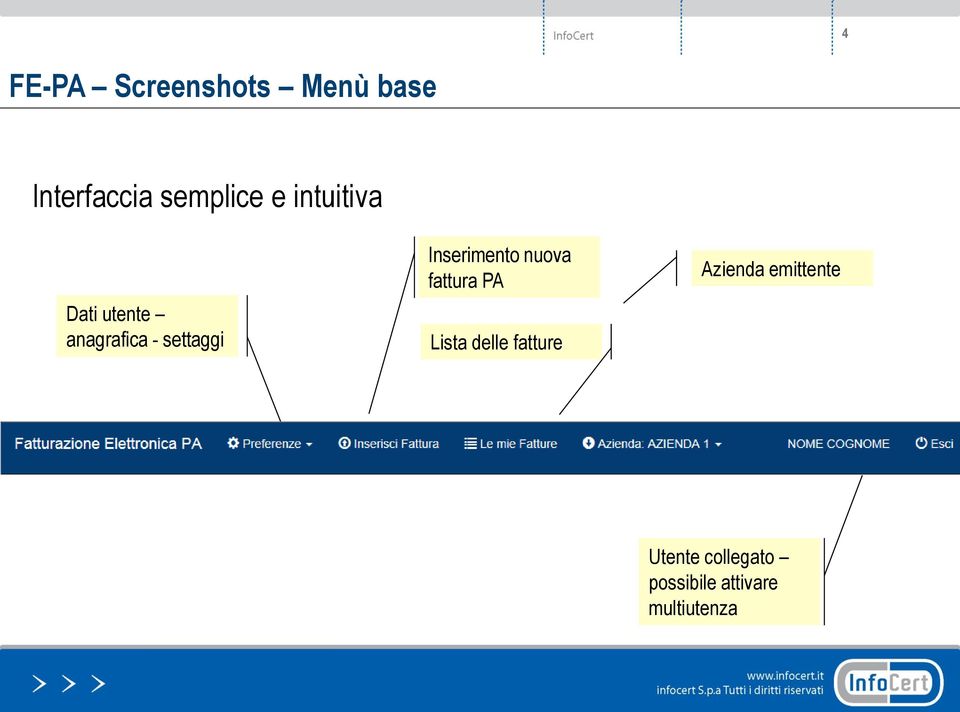 Inserimento nuova fattura PA Lista delle fatture