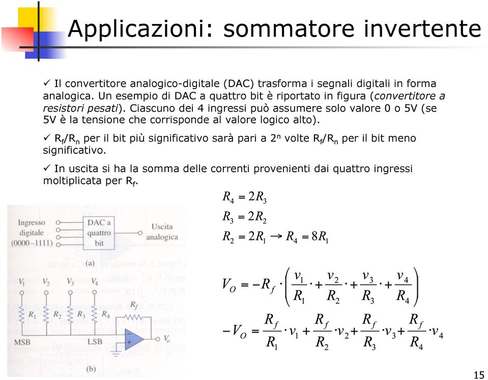 Ciascuno dei 4 ingressi può assumere solo valore 0 o 5V (se 5V è la tensione che corrisponde al valore logico alto).