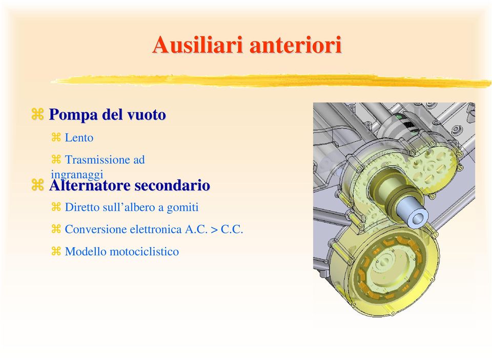 secondario Diretto sull albero a gomiti